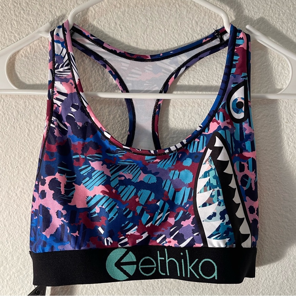 NWT Ethika Sports Bra The S-Bra size Large pink purple turquoise